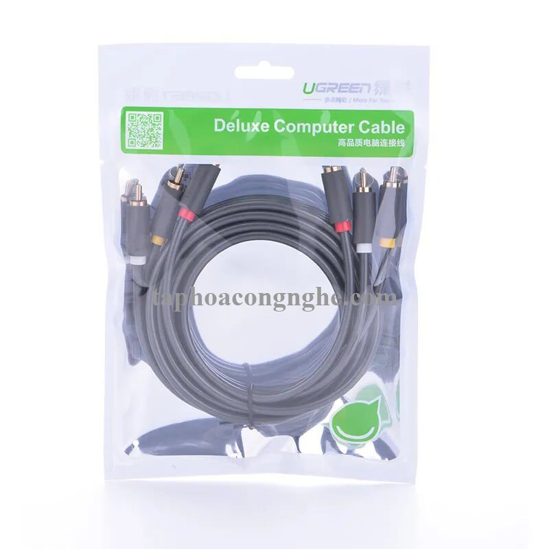 Ugreen 10526 3M màu Đen Cáp âm thanh Bông sen 3 ra 3 dương AV105 30010526